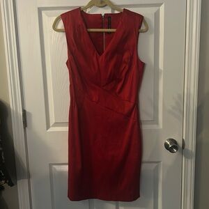 Red fitted dress